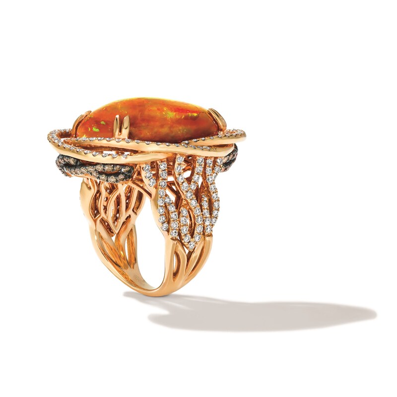 Main Image 2 of Le Vian 18ct Rose Gold Opal & 1.81ct Diamond Ring