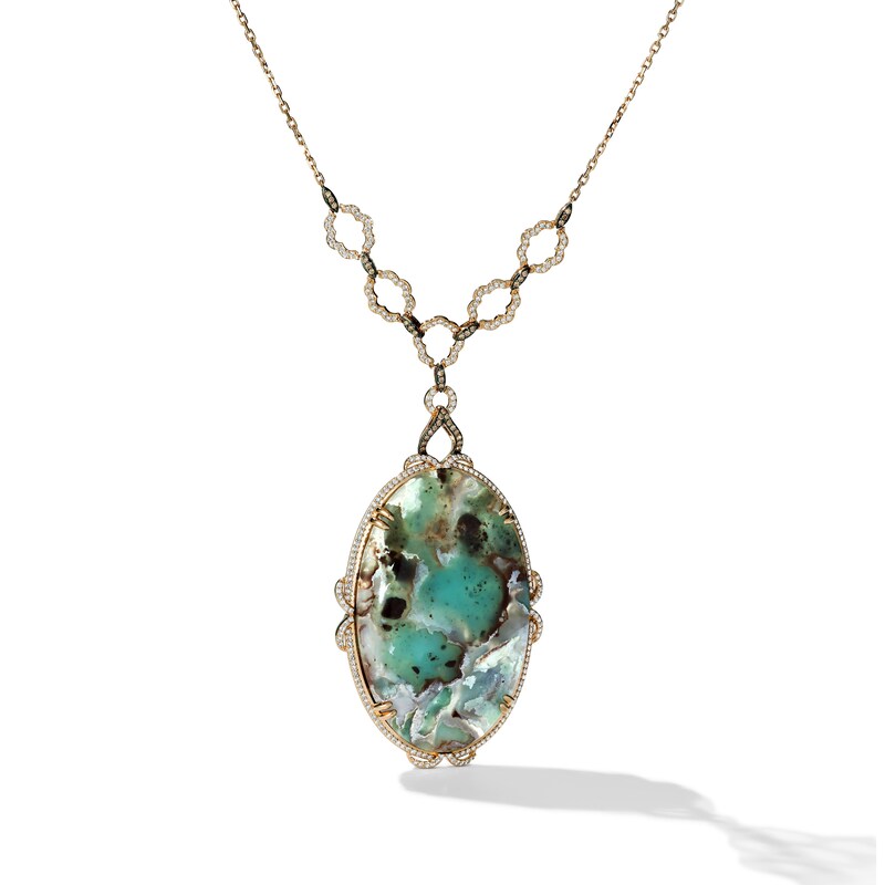 Main Image 1 of Le Vian 18ct Rose Gold Aquaprase & 2.72ct Diamond Necklace