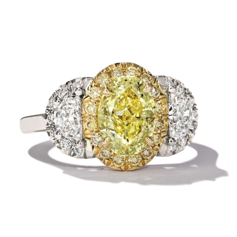 Main Image 1 of Le Vian Platinum,18ct Two Tone Gold Yellow & Vanilla 3ct Diamond Ring