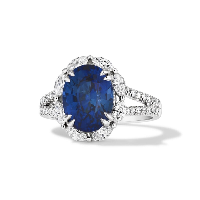 Main Image 1 of Le Vian Platinum Sapphire & 0.78ct Diamond Ring