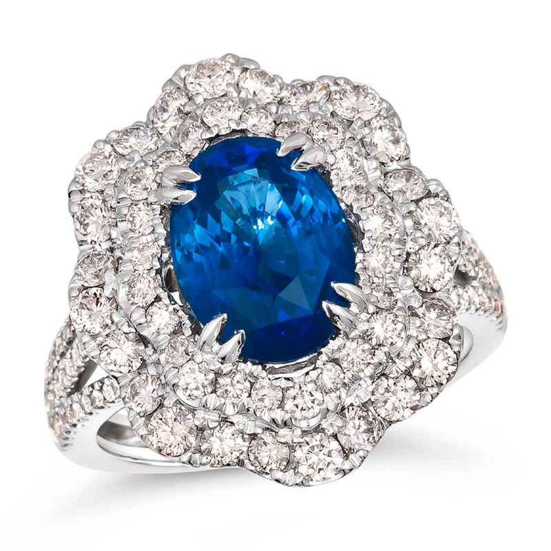 Main Image 1 of Le Vian Platinum Sapphire & 1.54ct Diamond Ring