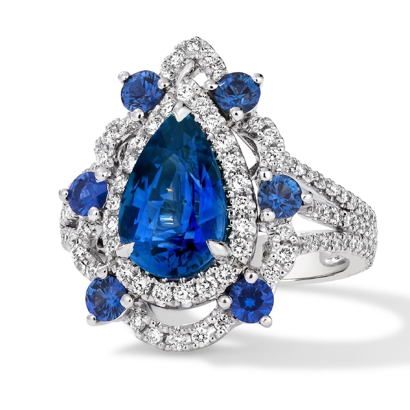 Main Image 1 of Le Vian Platinum Sapphire & 0.62ct Diamond Ring