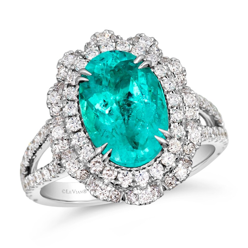Main Image 1 of Le Vian Platinum Tourmaline & 0.98ct Diamond Ring