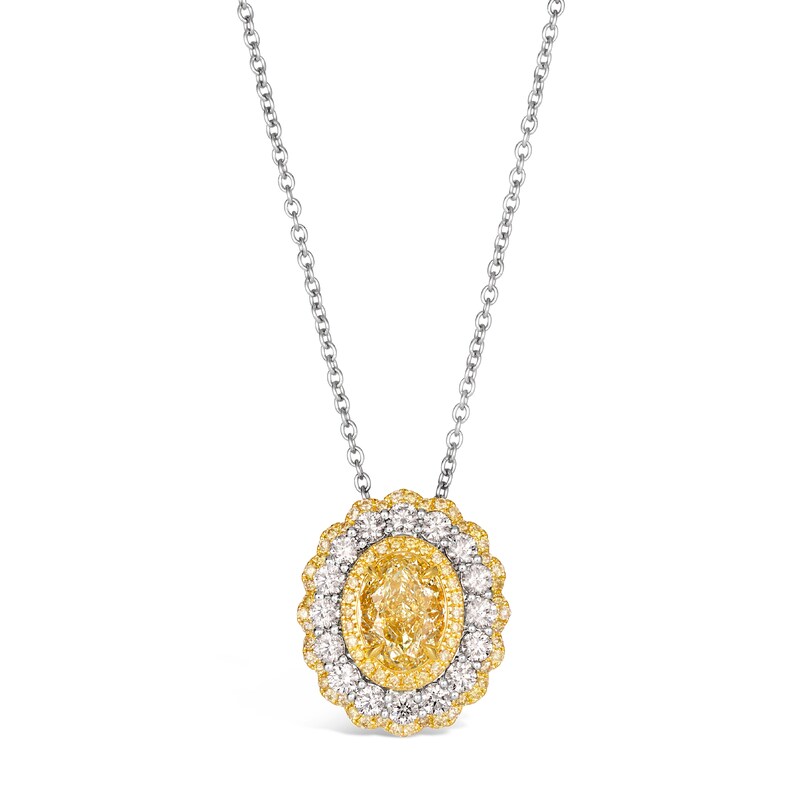 Main Image 1 of Le Vian 18ct White Gold Yellow 3.61ct Diamond Necklace