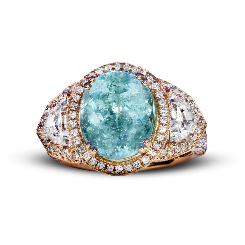 Main Image 1 of Le Vian 18ct Rose Gold Blue Tourmaline & 1.46ct Diamond Ring