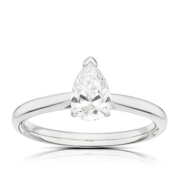 Platinum 0.50ct Diamond Pear Cut Solitaire Ring