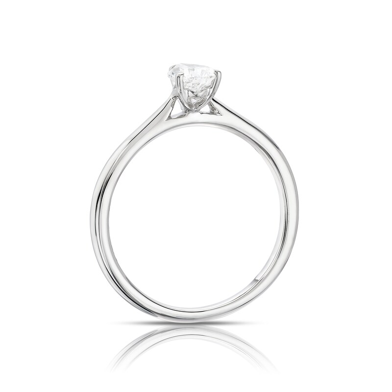 Platinum 0.50ct Diamond Pear Cut Solitaire Ring