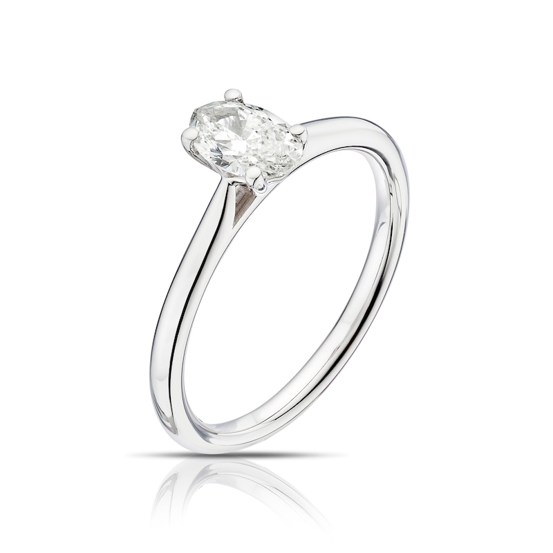 Platinum 0.50ct Diamond Oval Cut Solitaire Ring