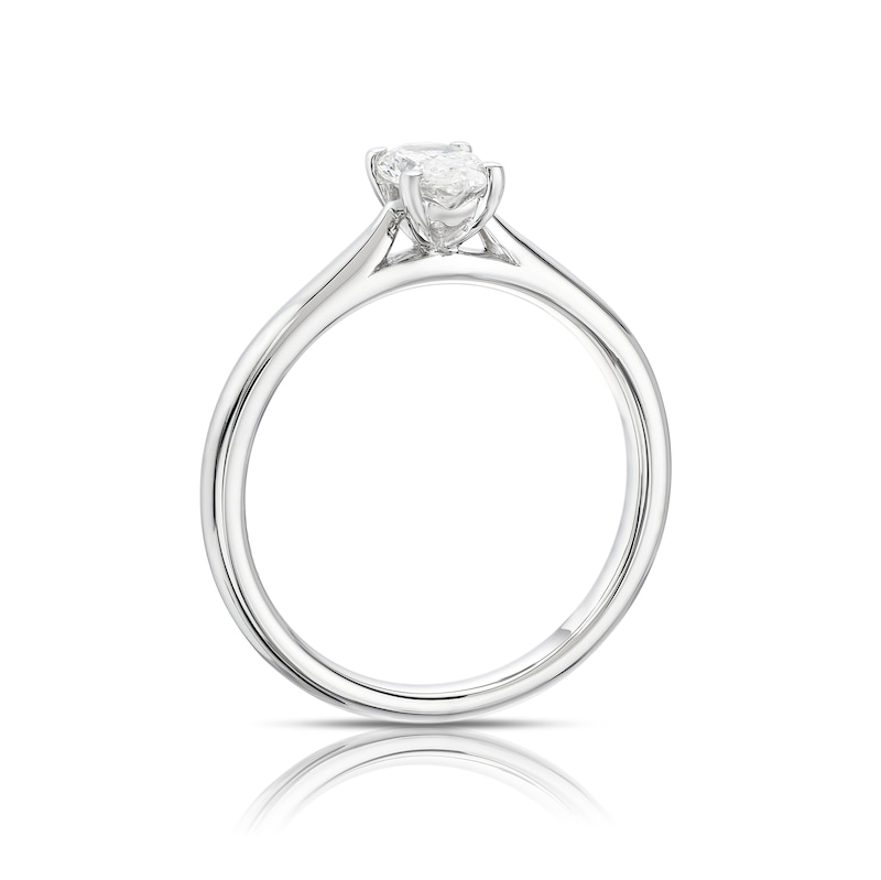 Platinum 0.50ct Diamond Oval Cut Solitaire Ring