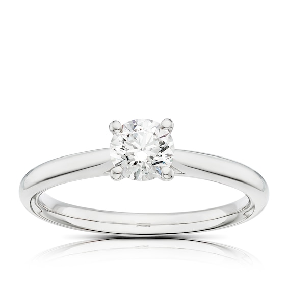 Platinum 0.50ct Diamond Round Cut Solitaire Ring