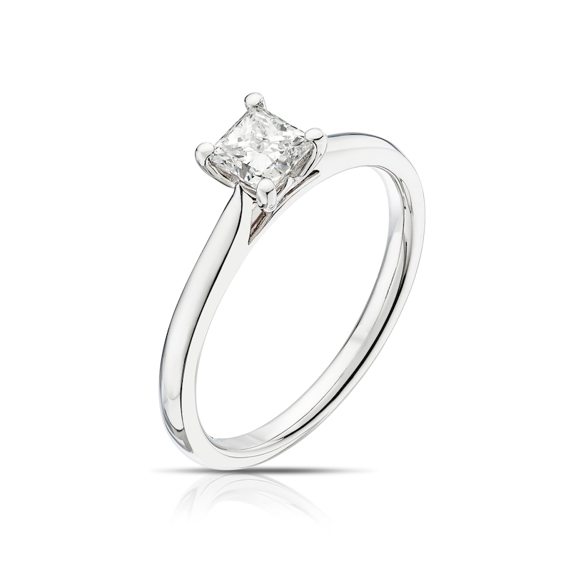 Platinum 0.50ct Diamond Princess Cut Solitaire Ring