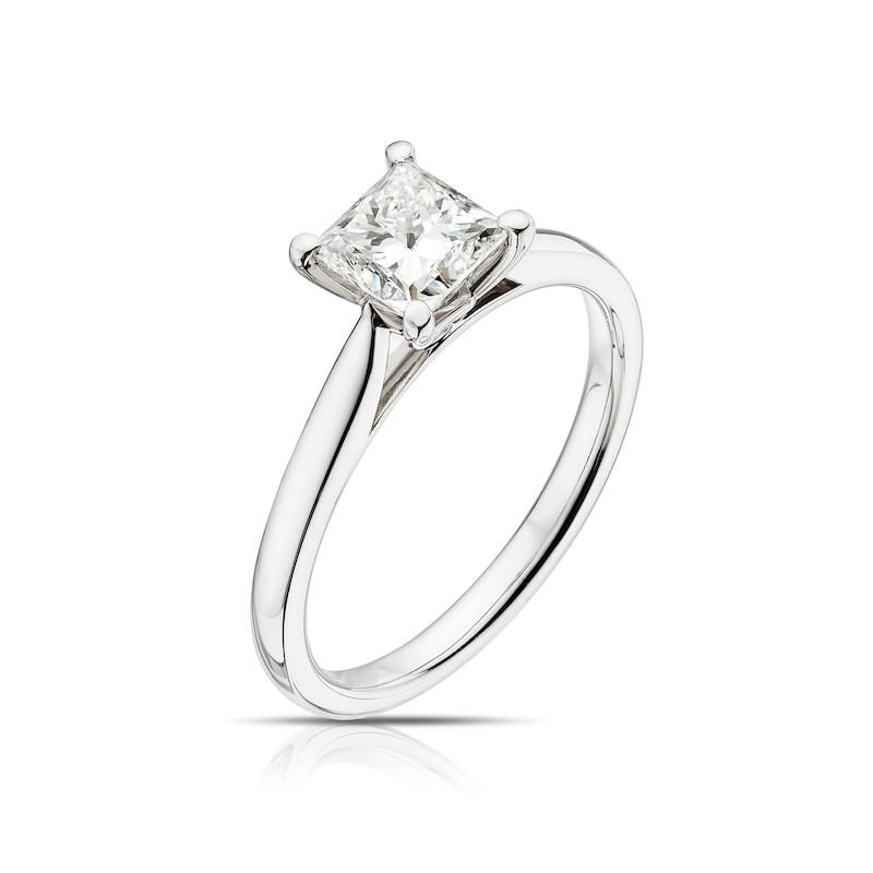 Platinum 1ct Diamond Princess Cut Solitaire Ring