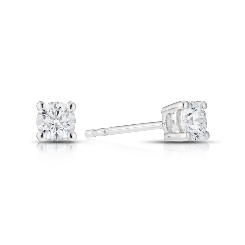 Platinum 0.50ct Diamond Round Cut Stud Earrings