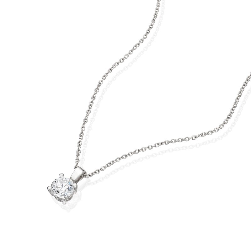 Platinum 1ct Diamond Round Cut Pendant