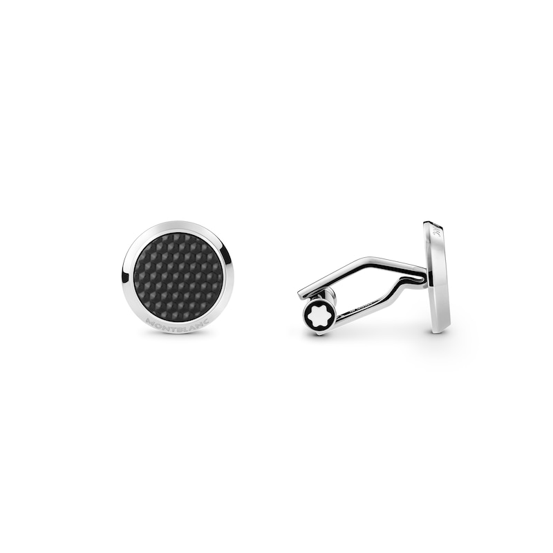 Main Image 1 of Montblanc Meisterstück Stainless Steel & Black Cufflinks