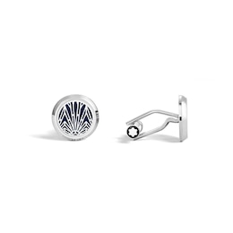 Montblanc Meisterstück The Origin Collection Stainless Steel & Blue Cufflinks