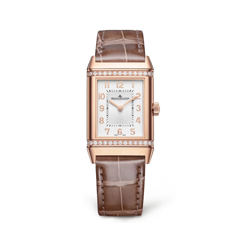 Main Image 1 of Jaeger-LeCoultre Reverso Classic Ladies' Diamond & 18ct Rose Gold Leather Watch