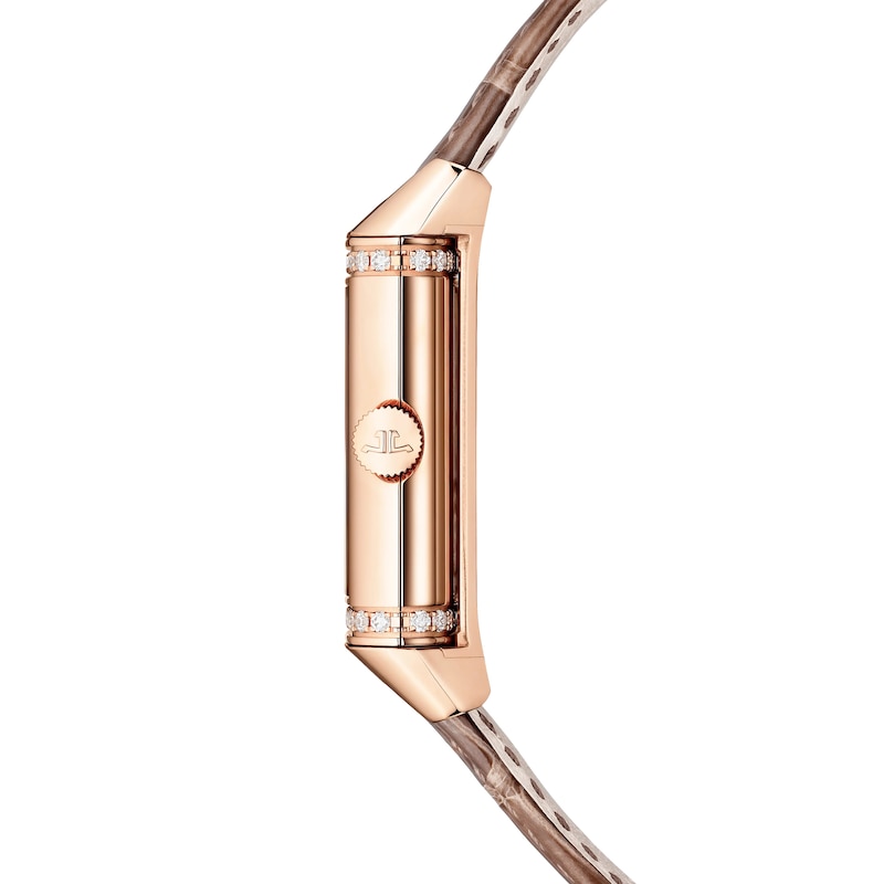 Main Image 3 of Jaeger-LeCoultre Reverso Classic Ladies' Diamond & 18ct Rose Gold Leather Watch