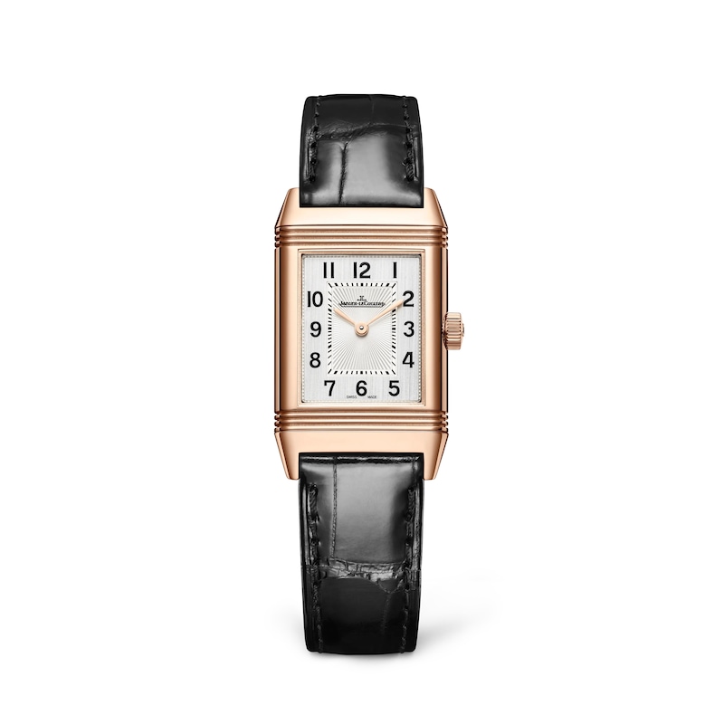 Main Image 1 of Jaeger-LeCoultre Reverso Classic Ladies' 18ct Rose Gold & Black Leather Strap Watch