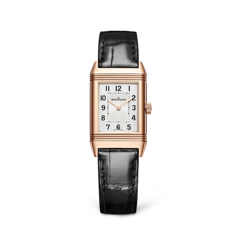 Jaeger-LeCoultre Reverso Classic Ladies' 18ct Rose Gold & Black Leather Strap Watch