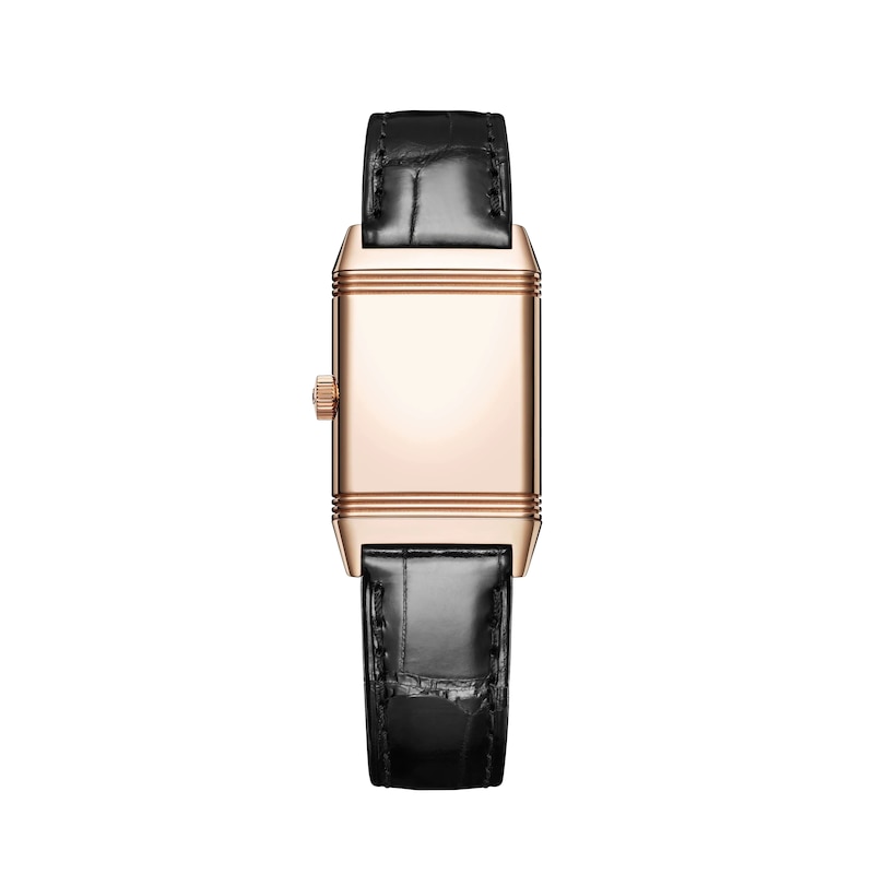 Main Image 2 of Jaeger-LeCoultre Reverso Classic Ladies' 18ct Rose Gold & Black Leather Strap Watch