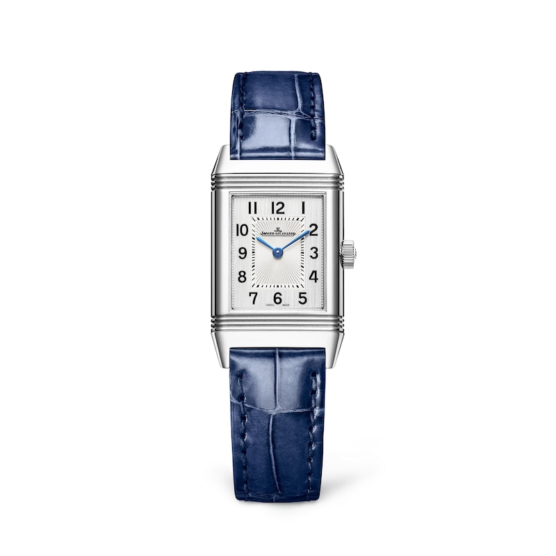 Jaeger-LeCoultre Reverso Classic Ladies' Silver Dial & Blue Alligator Leather Watch