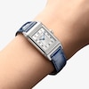 Thumbnail Image 3 of Jaeger-LeCoultre Reverso Classic Ladies' Silver Dial & Blue Alligator Leather Watch