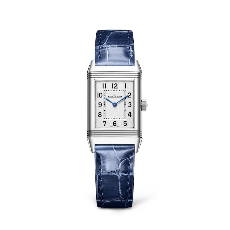 Jaeger-LeCoultre Reverso Classic Ladies' Silver Dial & Blue Leather Strap Watch