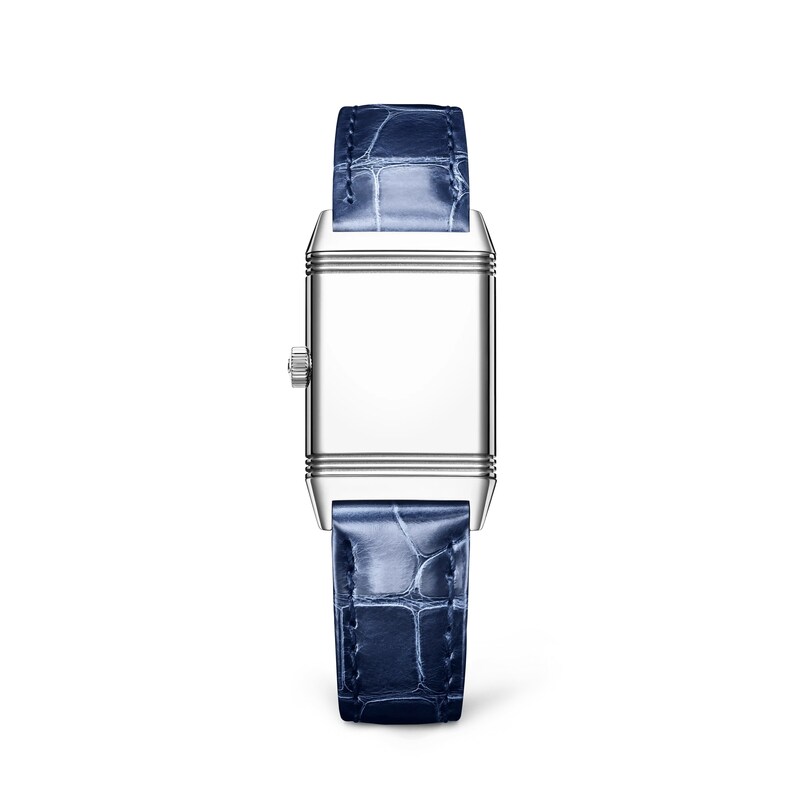 Jaeger-LeCoultre Reverso Classic Ladies' Silver Dial & Blue Leather Strap Watch