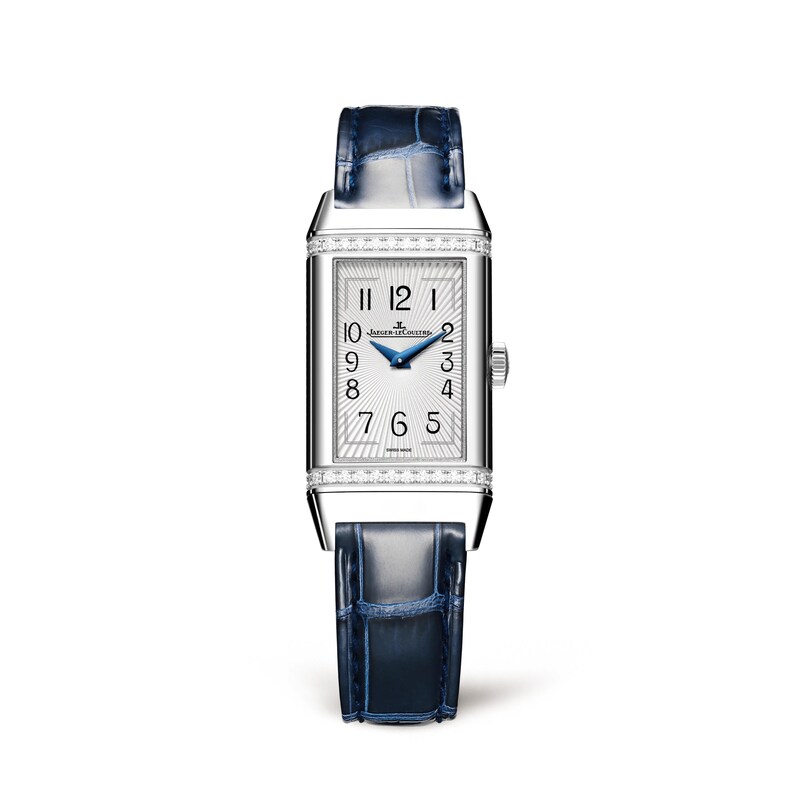 Main Image 1 of Jaeger-LeCoultre Reverso One Ladies' Diamond & Blue Alligator Leather Strap Watch