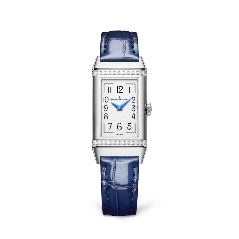 Jaeger-LeCoultre Reverso One Ladies' Diamond & Blue Alligator Leather Strap Watch