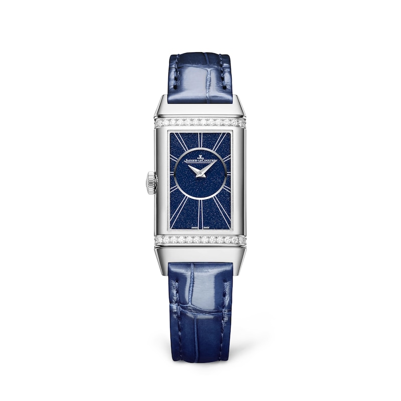 Main Image 2 of Jaeger-LeCoultre Reverso One Ladies' Diamond & Blue Alligator Leather Strap Watch