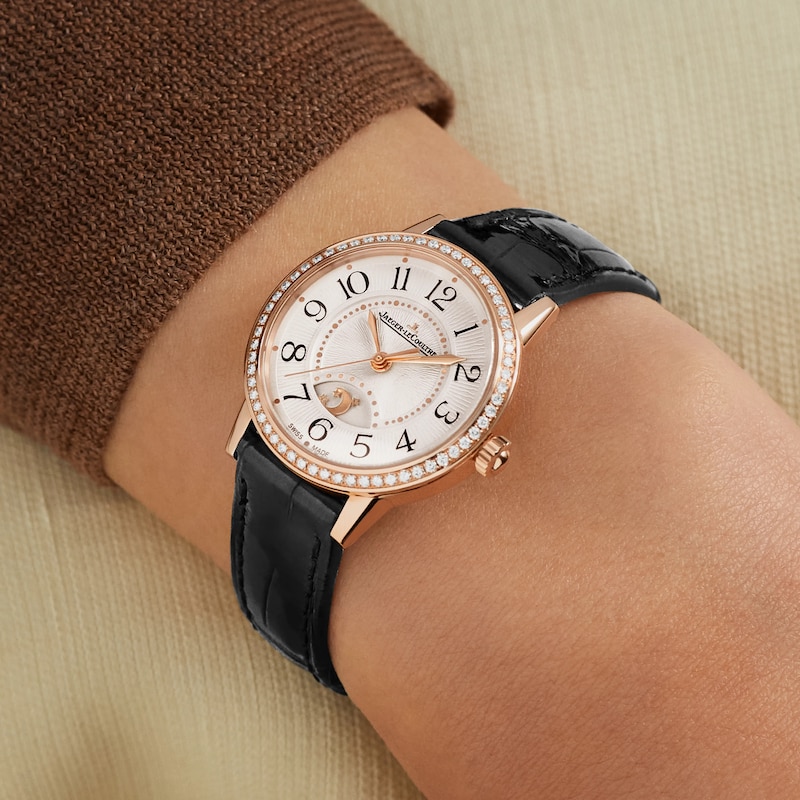 Jaeger-LeCoultre Rendez-Vous Classic Ladies' Diamond Bezel & 18ct Rose Gold Leather Watch