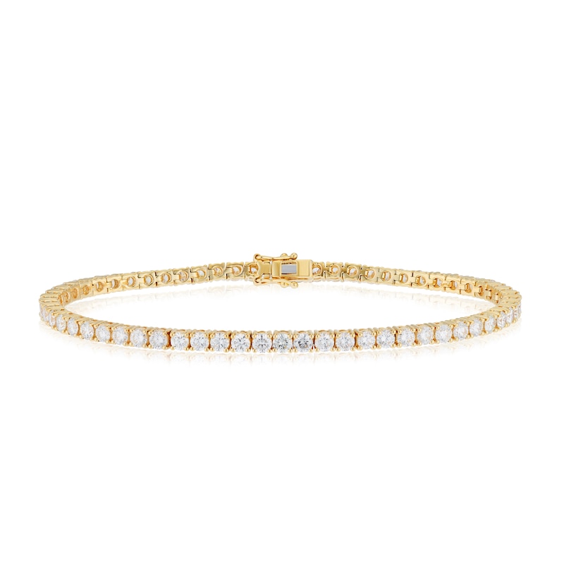 18ct Yellow Gold 5ct Diamond Tennis Bracelet