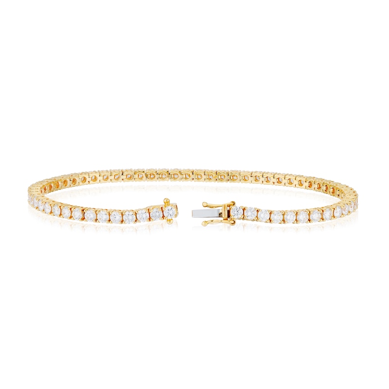 18ct Yellow Gold 5ct Diamond Tennis Bracelet