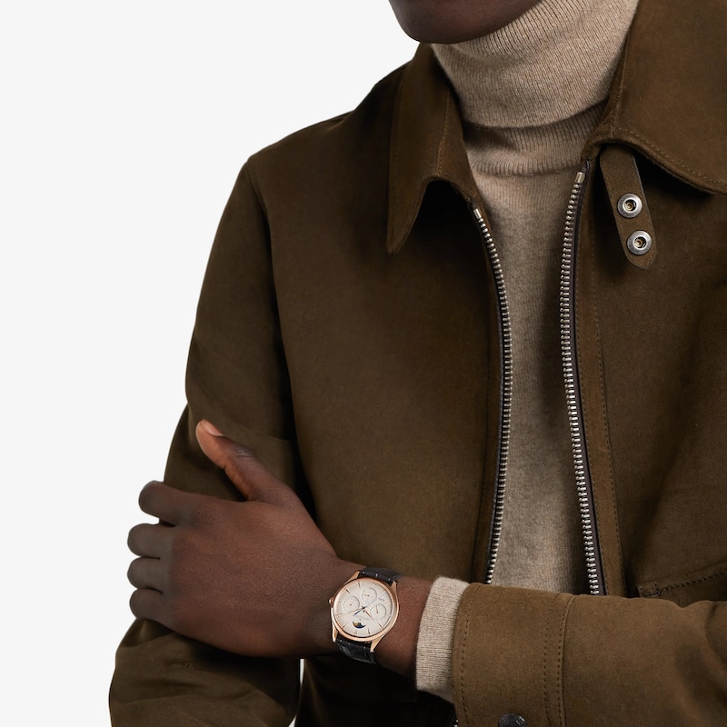 Main Image 4 of Jaeger-LeCoultre Master Ultra Thin Men's 18ct Rose Gold & Brown Alligator Leather Watch