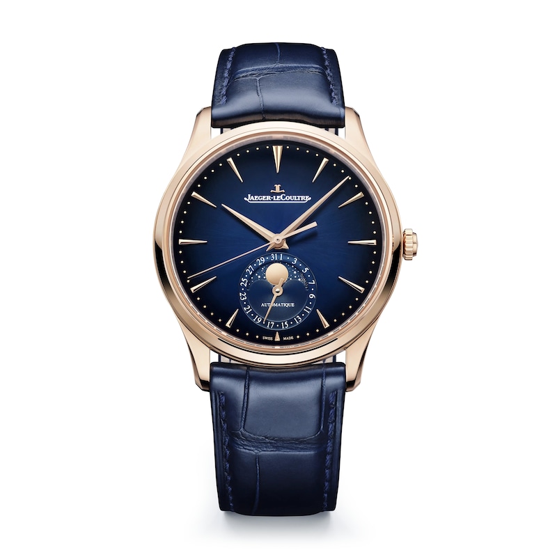 Jaeger-LeCoultre Master Ultra Thin Men's 18ct Rose Gold & Blue Leather Strap Watch