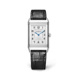 Jaeger-LeCoultre Reverso Classic Women's Silver Dial & Black Alligator Leather Watch