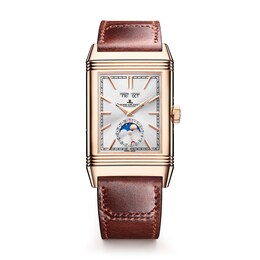 Jaeger-LeCoultre Reverso Tribute Men's Brown Calfskin Leather Strap Watch