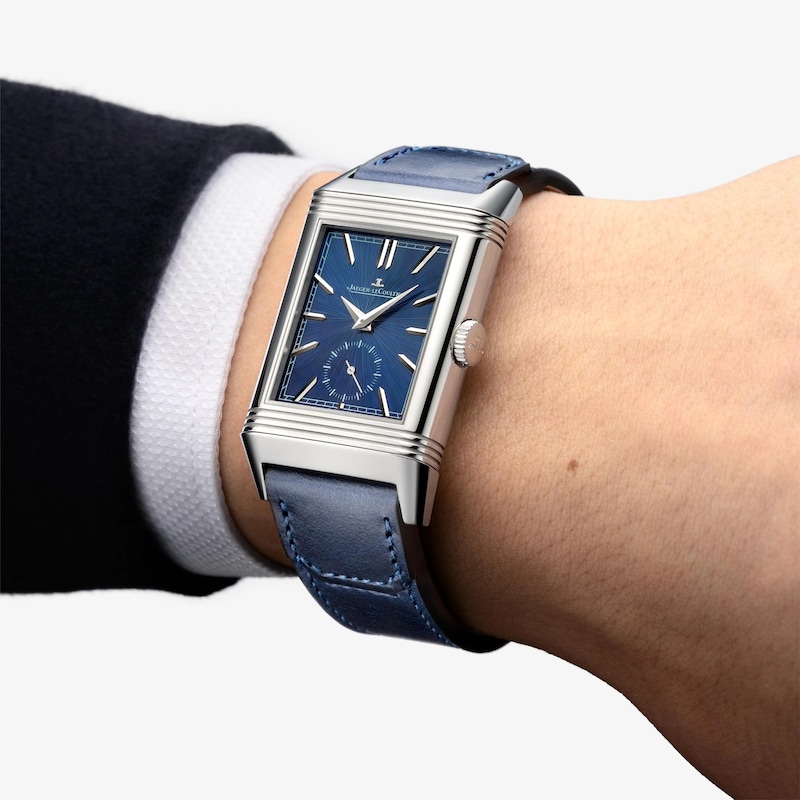 Jaeger-LeCoultre Reverso Tribute Men's Interchangeable Dial & Blue Leather Strap Watch