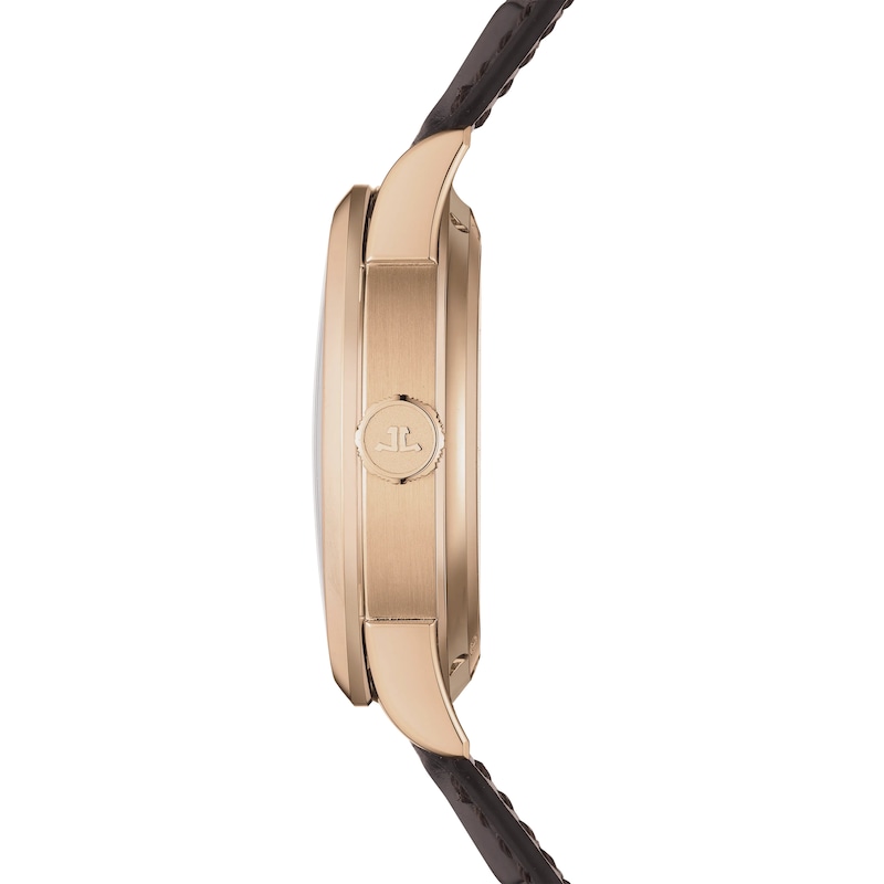 Jaeger-LeCoultre Duomètre Men's 18ct Rose Gold & Brown Leather Strap Watch