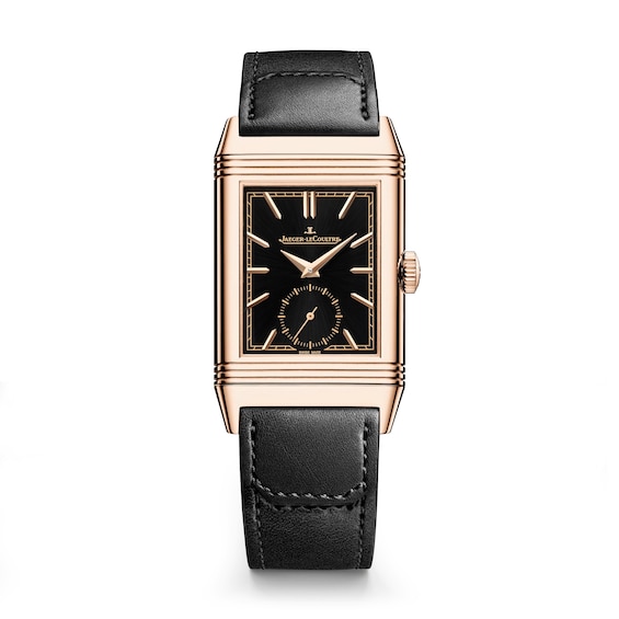 Jaeger-LeCoultre Reverso Tribute 18ct Rose Gold & Black Strap Watch