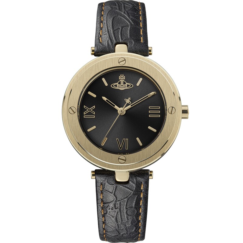 Main Image 1 of Vivienne Westwood Ladies' Black Dial & Leather Strap Watch