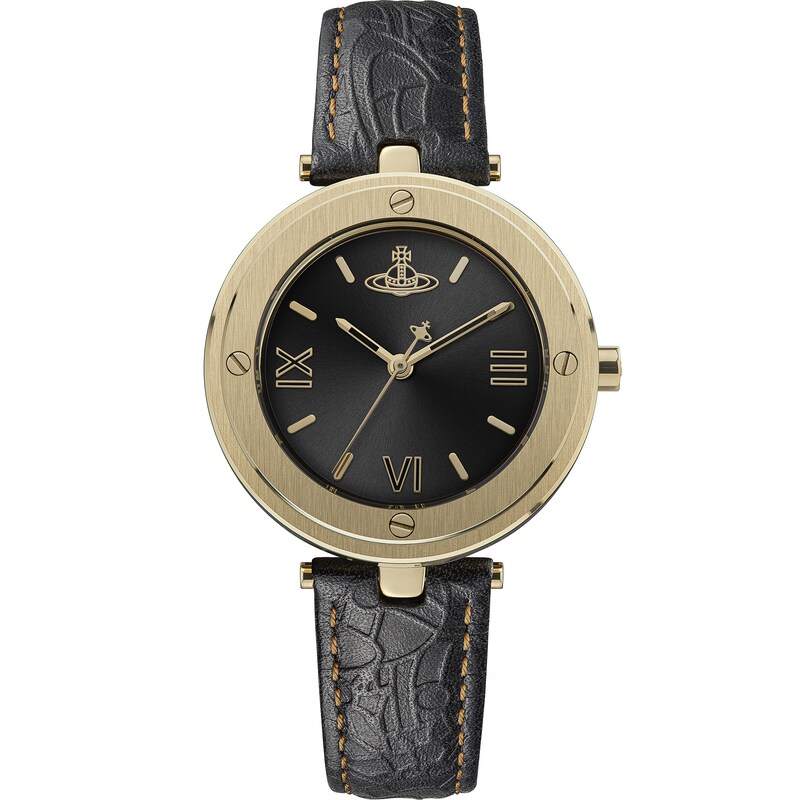 Vivienne Westwood Ladies' Black Dial & Leather Strap Watch