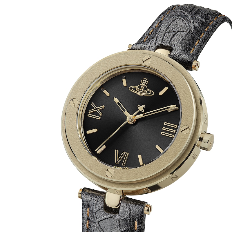 Main Image 4 of Vivienne Westwood Ladies' Black Dial & Leather Strap Watch