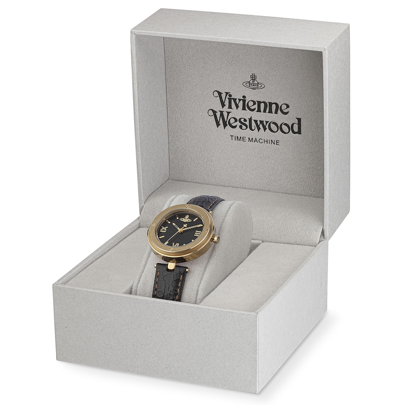 Vivienne Westwood Ladies' Black Dial & Leather Strap Watch