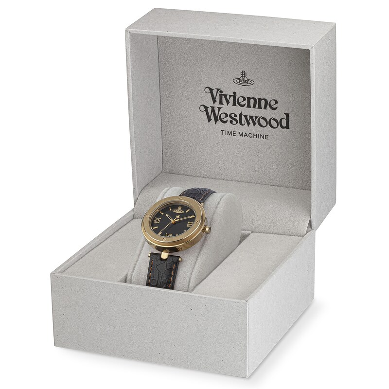 Vivienne Westwood Ladies' Black Dial & Leather Strap Watch