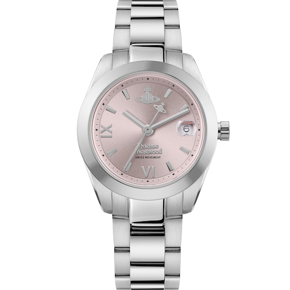 Women's Vivienne Westwood Pink Dial & Stainless Steel Bracelet Watch