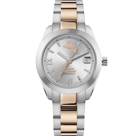 Vivienne Westwood Ladies Silver Dial and Two Tone Bracelet