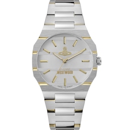 Vivienne Westwood Gold Tone Detail & Stainless Steel Bracelet Watch